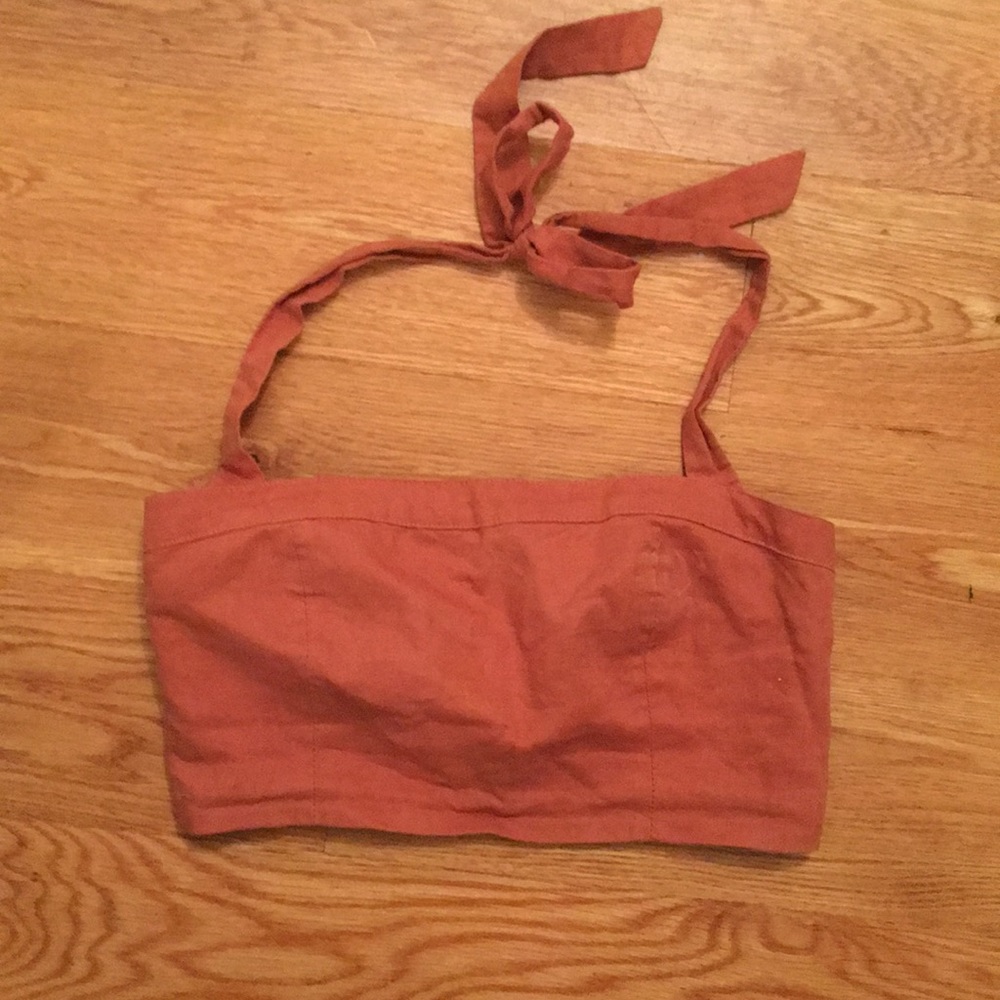 Little rust orange halter crop top